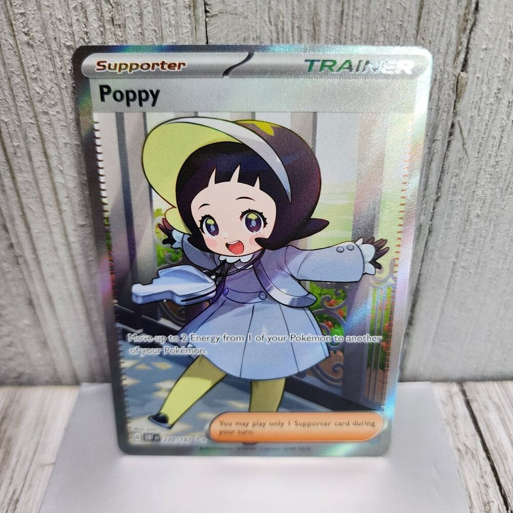 Pokémon TCG Poppy Sv03: Obsidian Flames 220/197 Full Art Holo Ultra Rare
